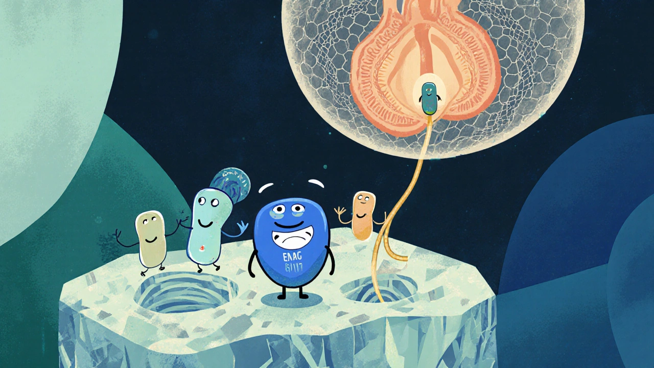 Kidney with blocked sodium channels and a translucent placenta showing amiloride passing to fetus.
