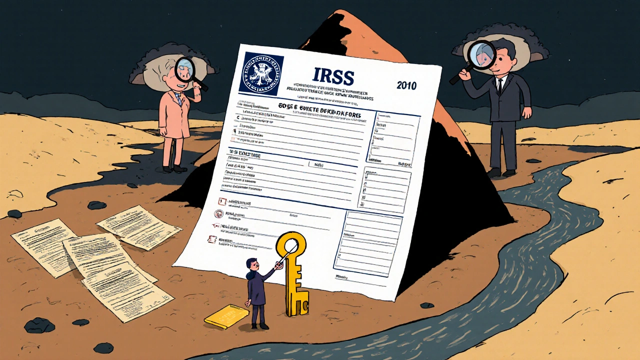 A giant IRS tax form with a golden key for a ,000 deduction, while 1099-K forms vanish at a ,000 threshold.