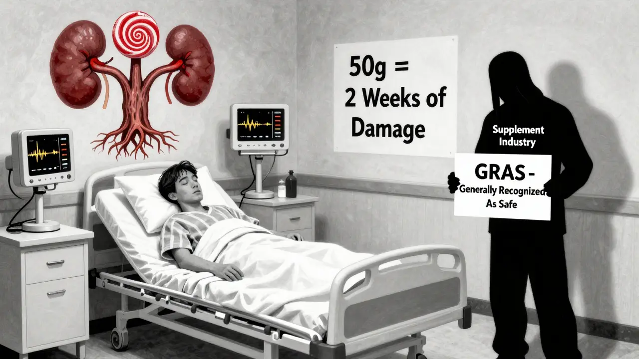 A hospital patient with dangerously low potassium while the supplement industry ignores the risk.